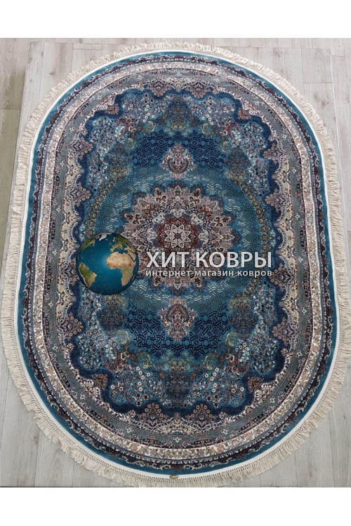 Иранский ковер Abrishim 36316 Голубой овал